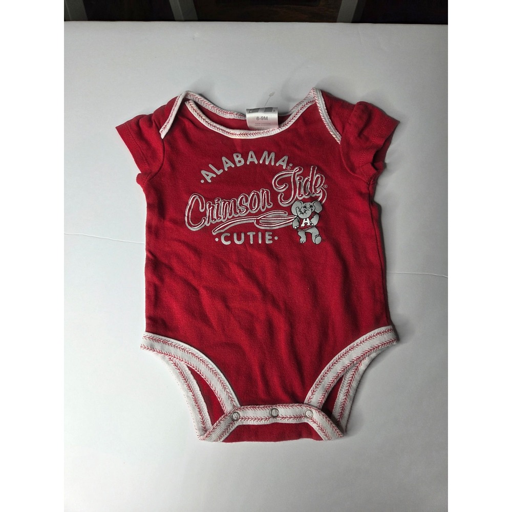 Russell Athletic Alabama Crimson Tide Cutie Baby Bodysuit Red 6-9M Big Al Mascot